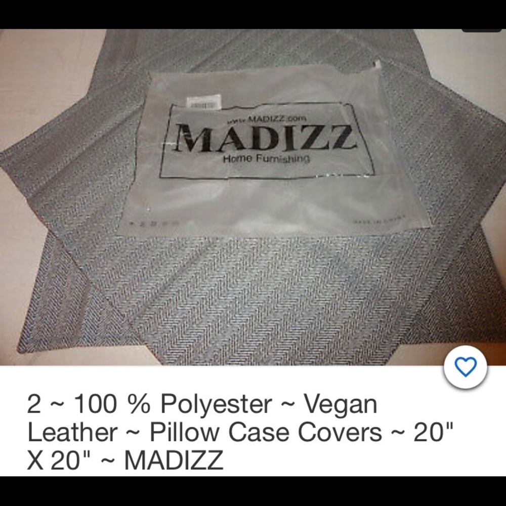 2pc Madizz Vegan Leather 20x20 pillow covers